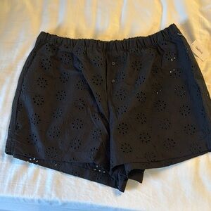 Gap body black eyelet pajama shorts